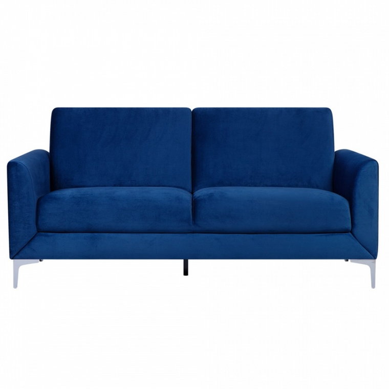 Sofa 3-osobowa welurowa niebieska FENES kod: 4251682201049