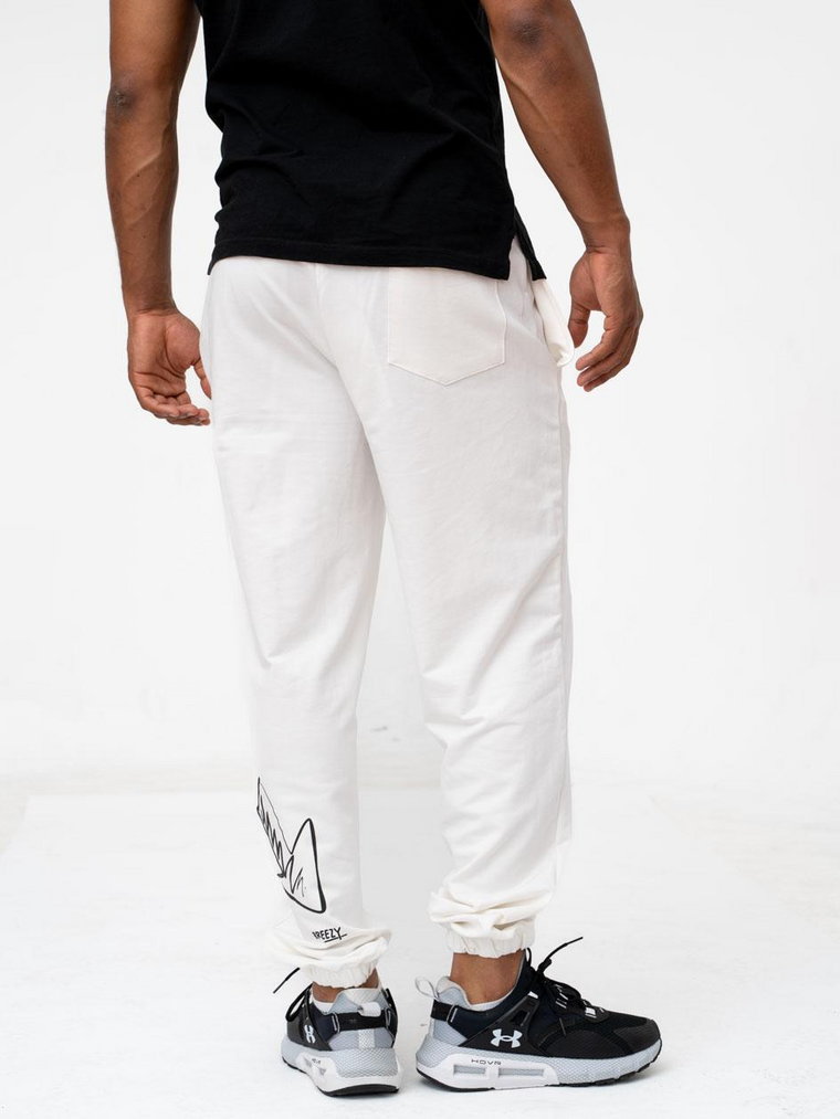 Spodnie Dresowe Męskie Białe YEP Leg Arrow