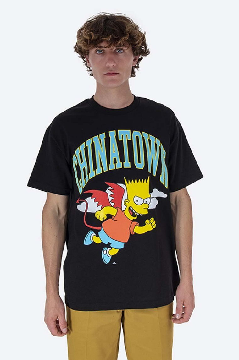 Market t-shirt bawełniany Chinatown Market x The Simpsons Devil Arc T-shirt kolor czarny z nadrukiem CTM1990342-BIALY