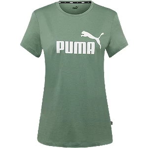 Zielony tshirt puma ess logo tee - Damskie - Kolor: Zielone - Rozmiar: S