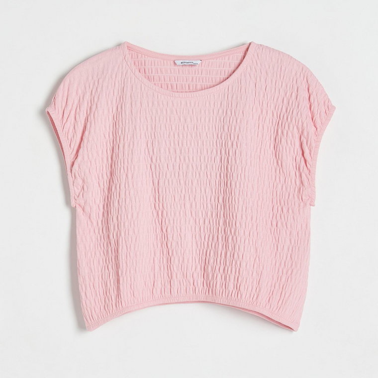 Reserved - Bawełniana bluzka - różowy