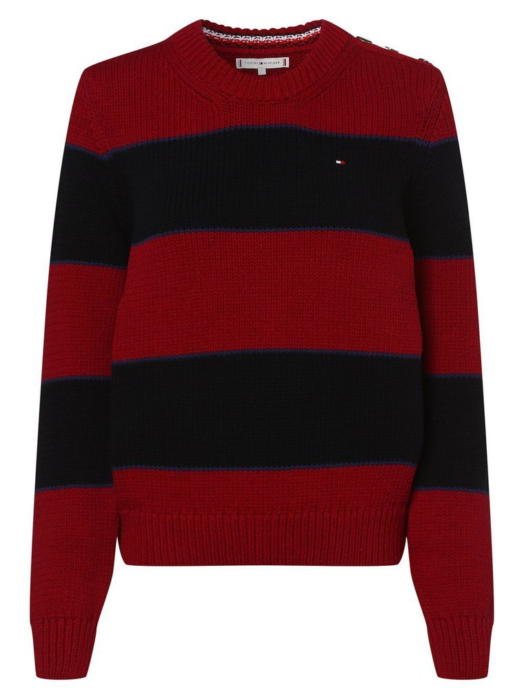 Tommy Hilfiger - Sweter damski, niebieski|czerwony