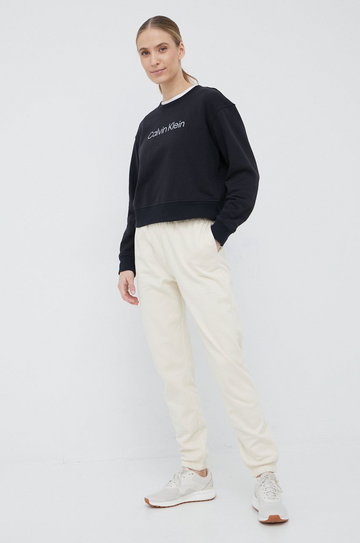 Calvin Klein Performance bluza dresowa CK Essentials damska kolor czarny z nadrukiem