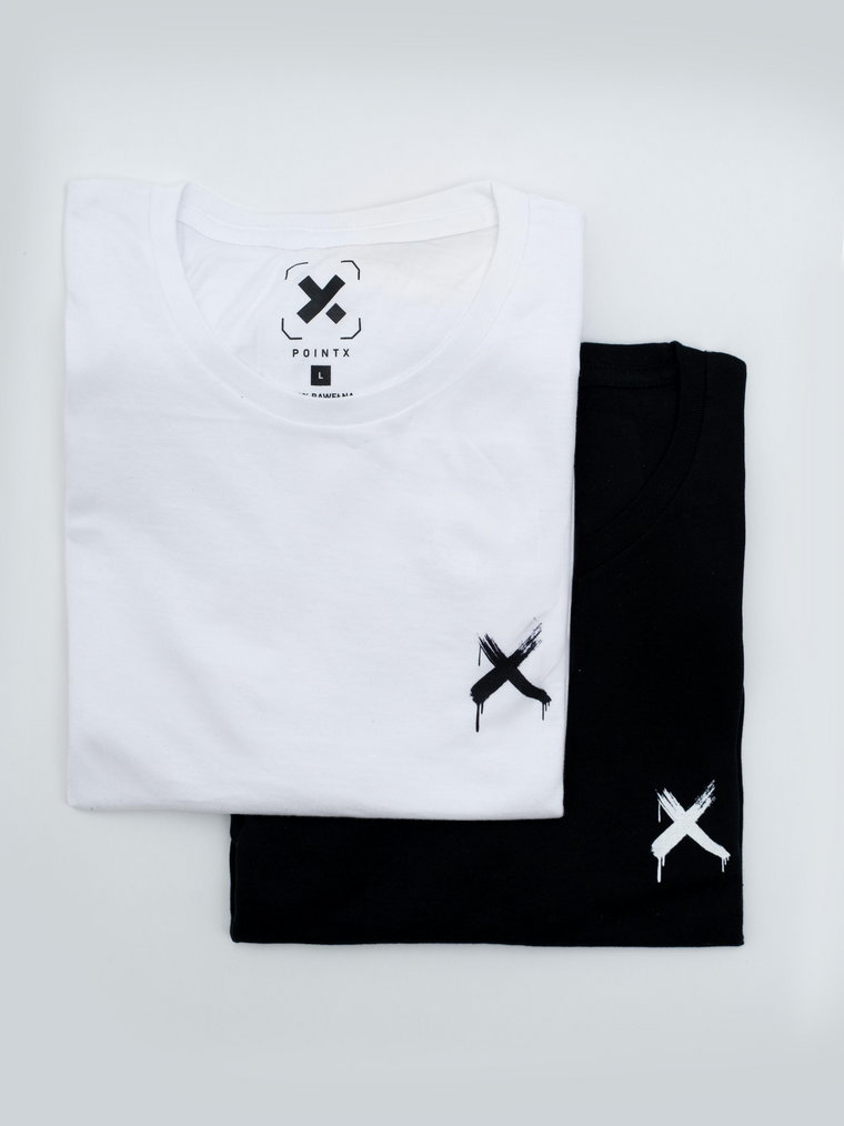 Zestaw 2 T-Shirtów Męskiech Czarny / Biały Point X Painted X