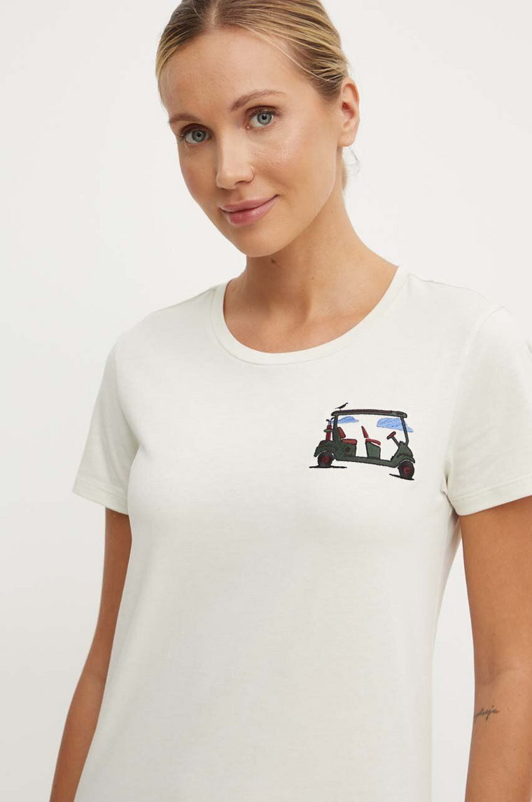 EA7 Emporio Armani t-shirt bawełniany damski kolor beżowy TJZPZ.6DTT35