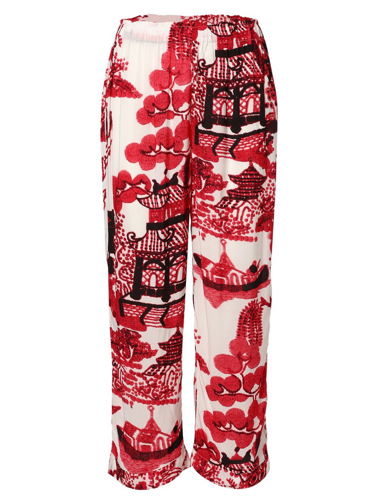 Marie Lund - Damskie spodnie od piżamy, czerwony