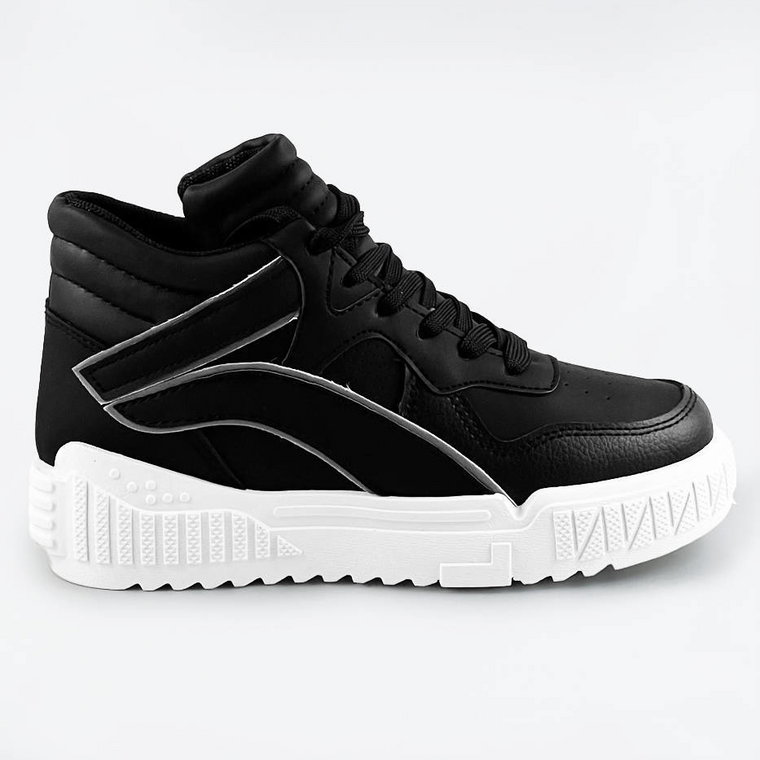 Damskie wyższe buty sportowe czarne (sg-139)