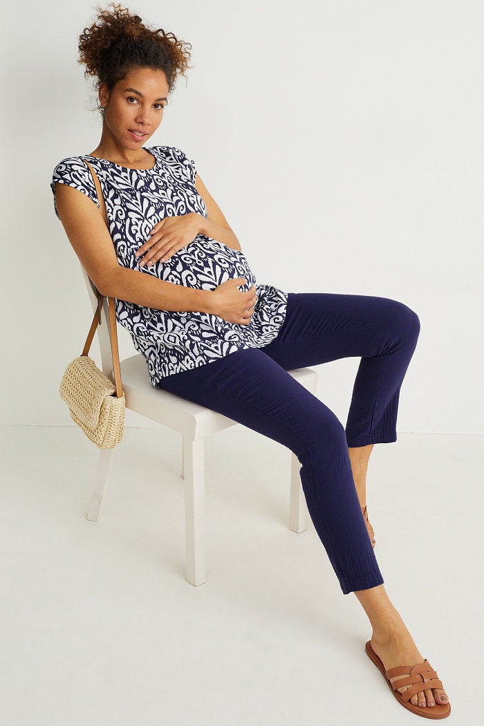 C&A Spodnie ciążowe-tapered fit, Niebieski, Rozmiar: 42