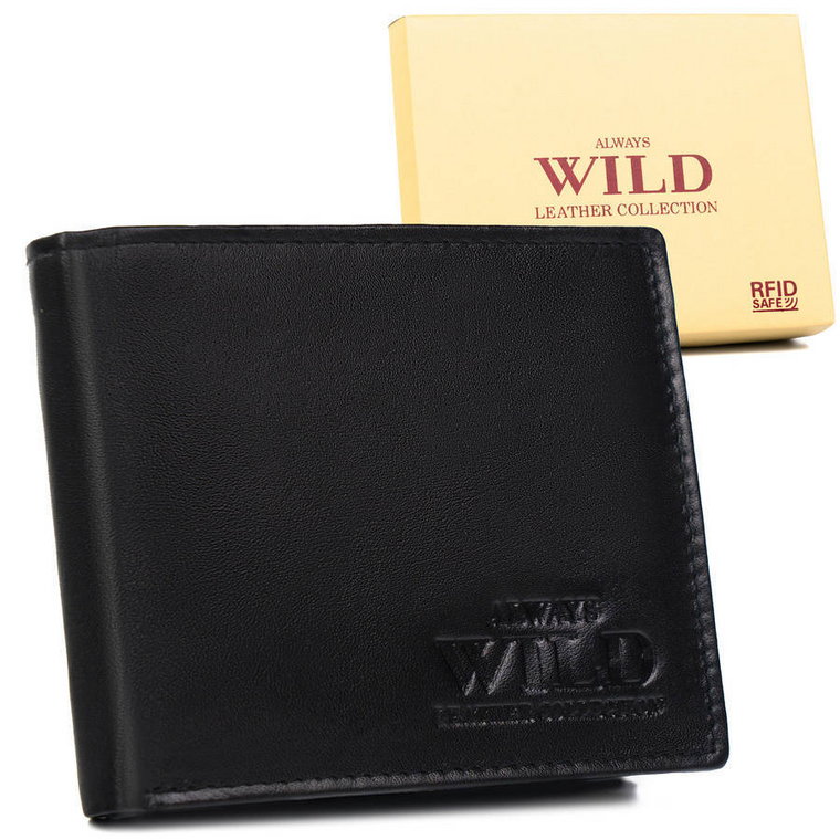 Skórzany portfel męski z zasuwanym schowkiem  Always Wild
