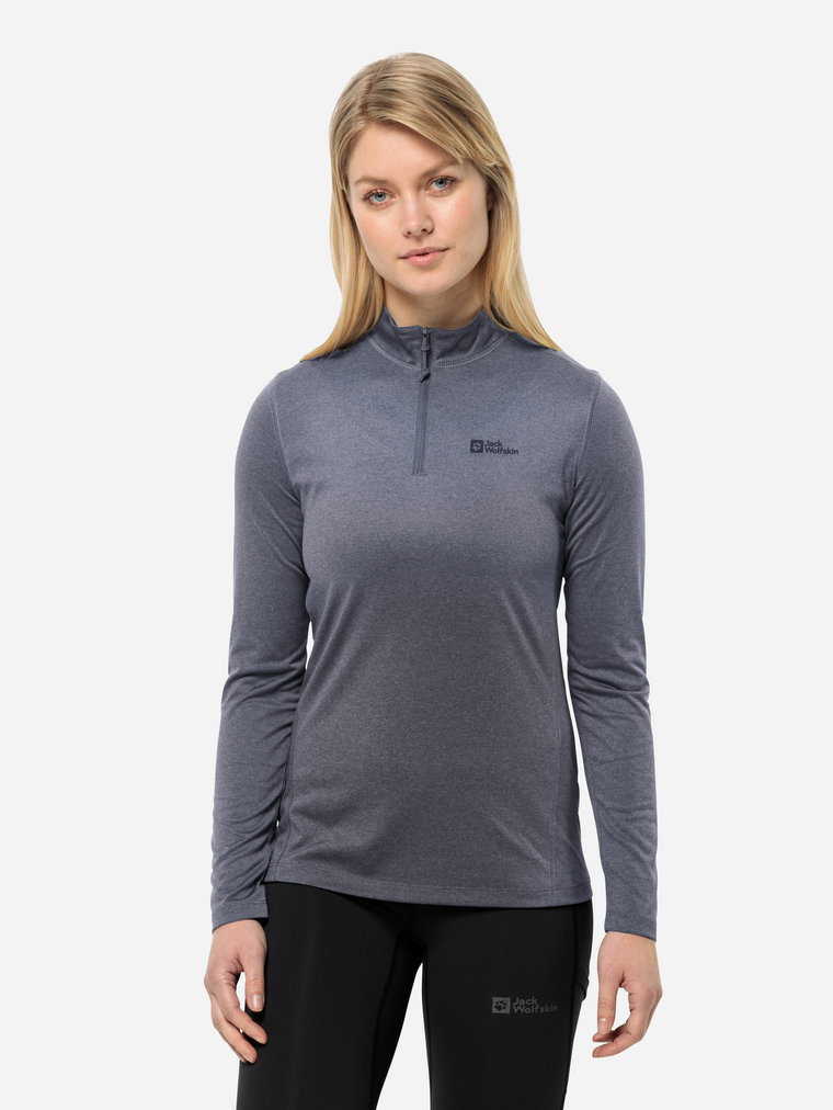 Bluza dresowa damska Jack Wolfskin Sky Thermal Hz W 1808951-6179 S Niebieska (4064993858846). Bluzy dresowe damskie rozpinane