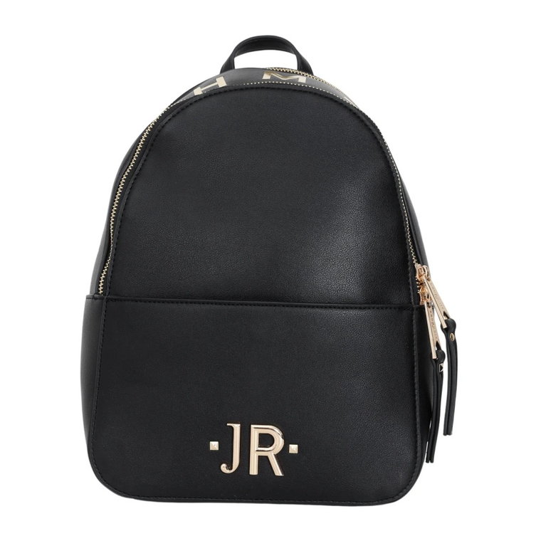 Czarny plecak z logo JR i złotym tekstem Richmond