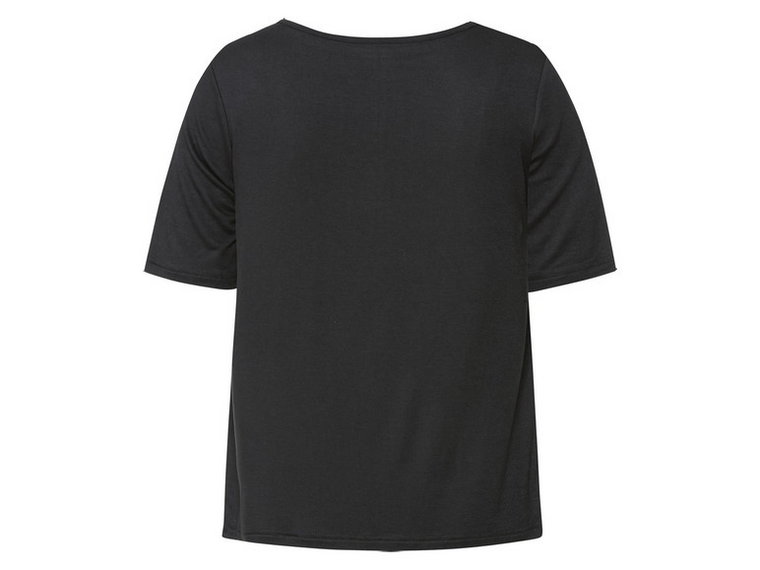 esmara T-shirt damski z wiskozą, z nadrukiem (XS (32/34), Czarny)