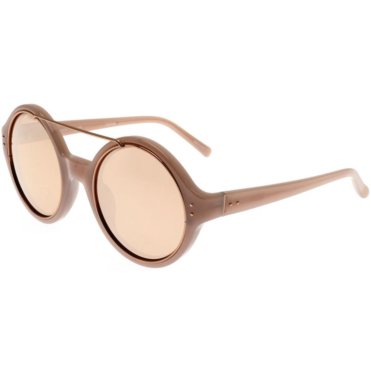 Dusky Rose Gold Mirror Sunglasses Linda Farrow