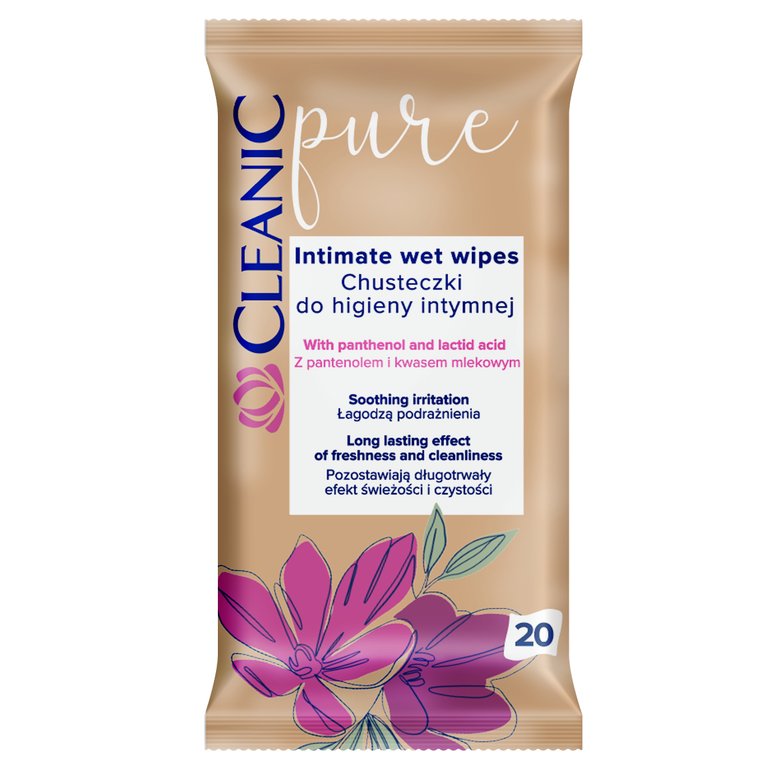 Cleanic Pure Intimate Chusteczki Do Higieny Intymnej 20 szt.