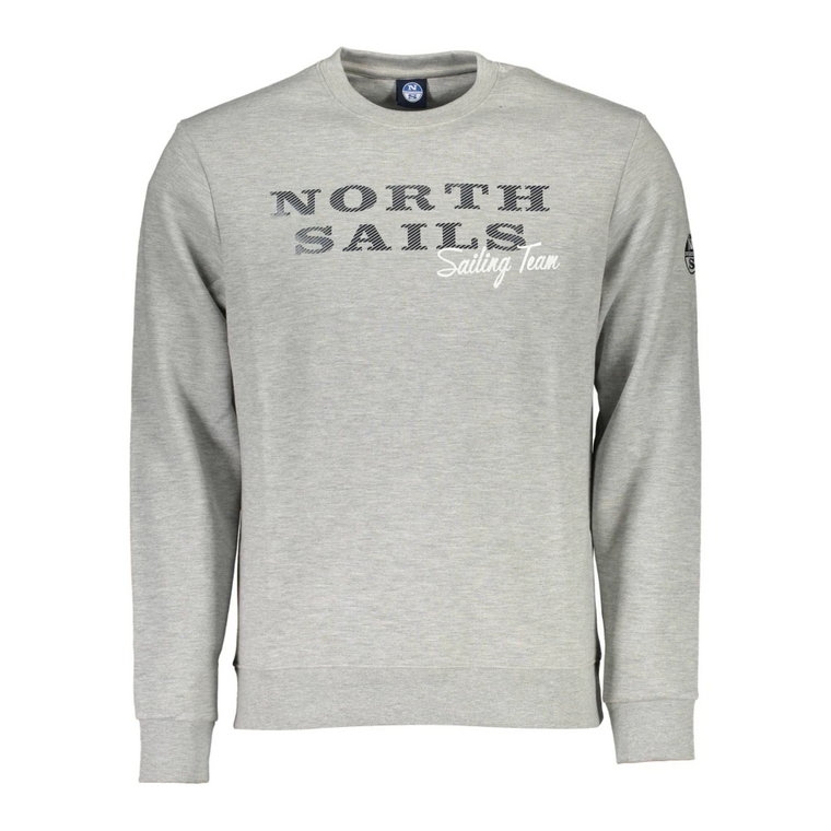 Szara Bawełniana Bluza z Nadrukiem Logo North Sails