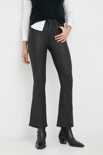 Pepe Jeans spodnie Dion Flare damskie kolor czarny dzwony high waist