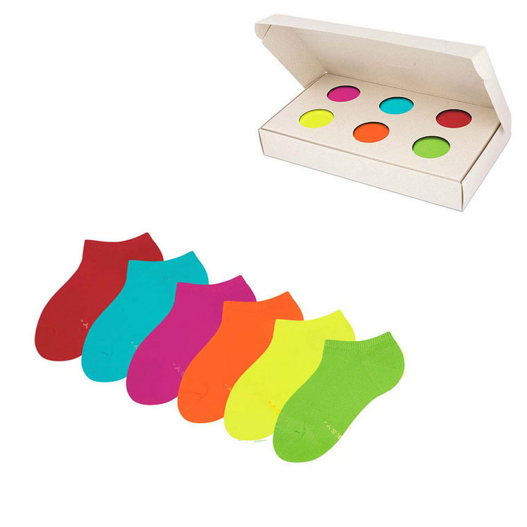 ZOOKSY zestaw klasycznych skarpetek stopek dla dzieci r.30-35 6 par, krótkie dziecięce skarpetki - COLOUR BOX