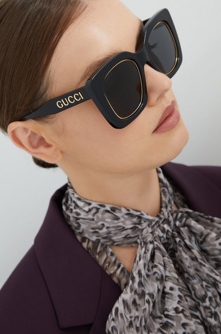 Gucci okulary przeciwsłoneczne damskie kolor czarny