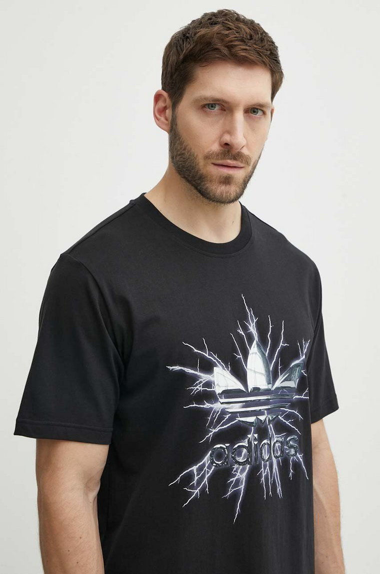 adidas Originals t-shirt bawełniany męski kolor czarny z nadrukiem IR9440