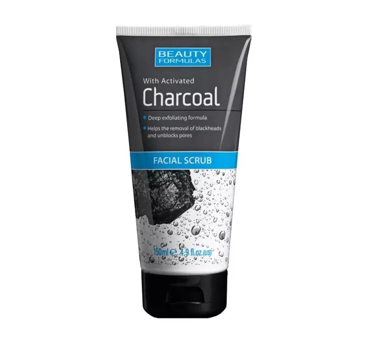 BEAUTY FORMULAS CHARCOAL FACIAL SCRUB PEELING DO TWARZY Z AKTYWNYM WĘGLEM 150ML