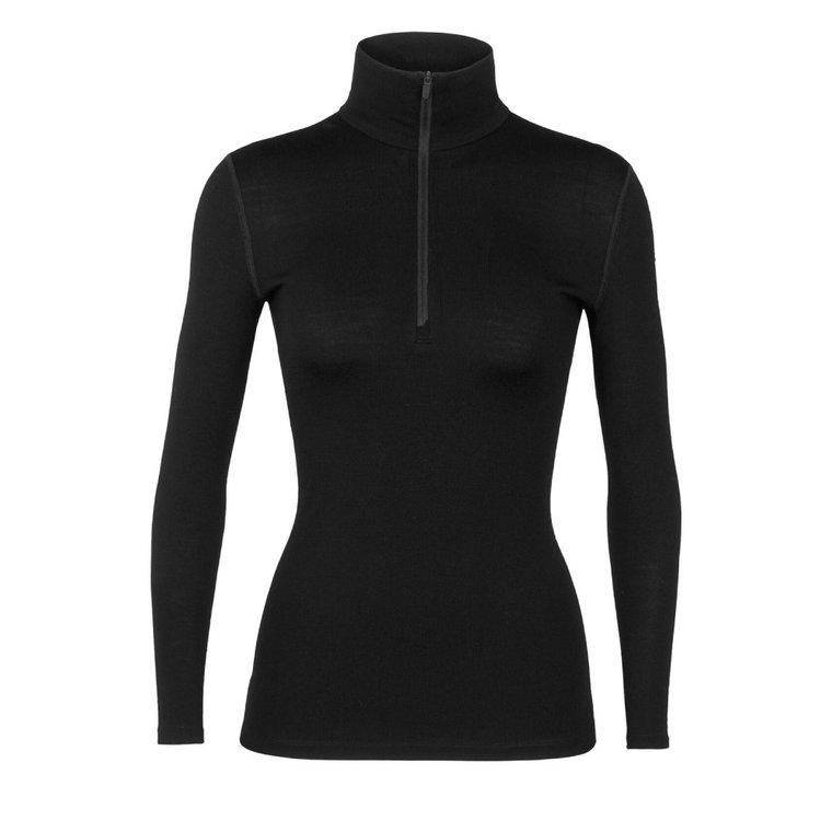 Koszulka termoaktywna damska Icebreaker 260 TECH Half Zip black - L