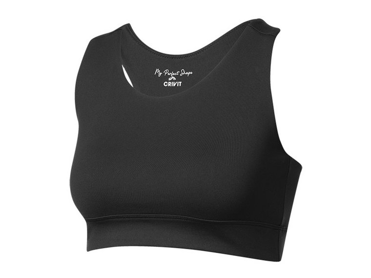 CRIVIT Biustonosz sportowy typu bustier, lekkie podtrzymanie (Czarny, XS (32/34))