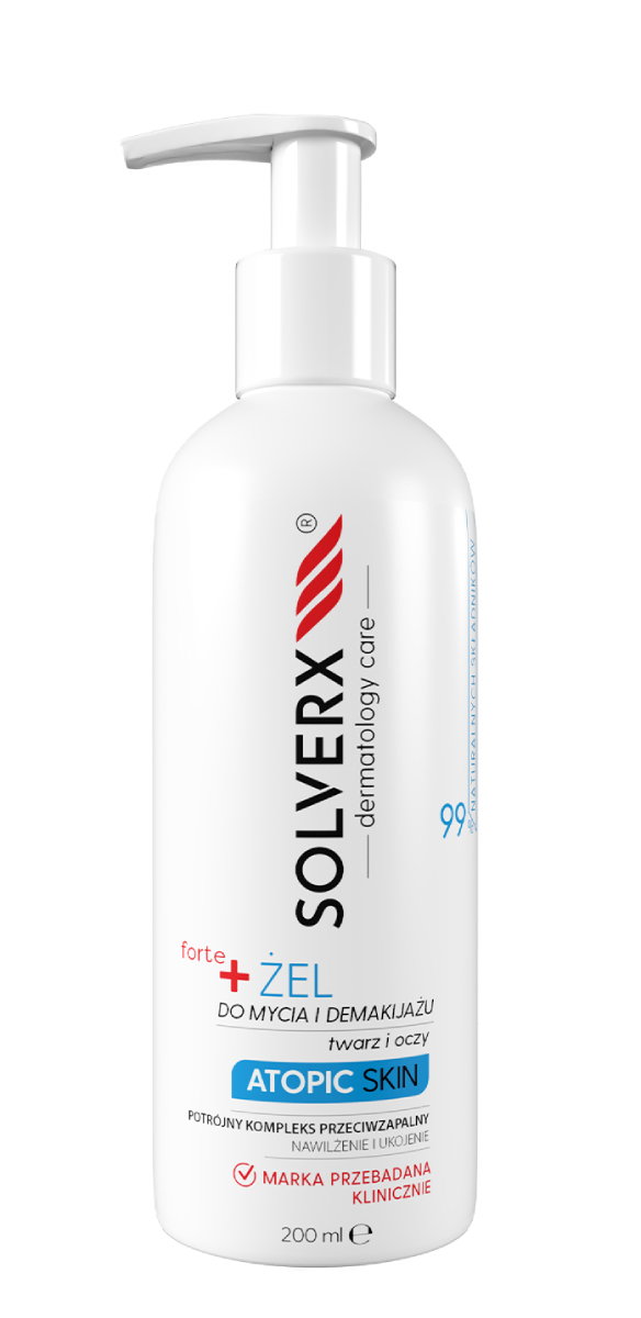 Solverx Atopic Skin Forte Żel do mycia twarzy i demakijażu 200ml