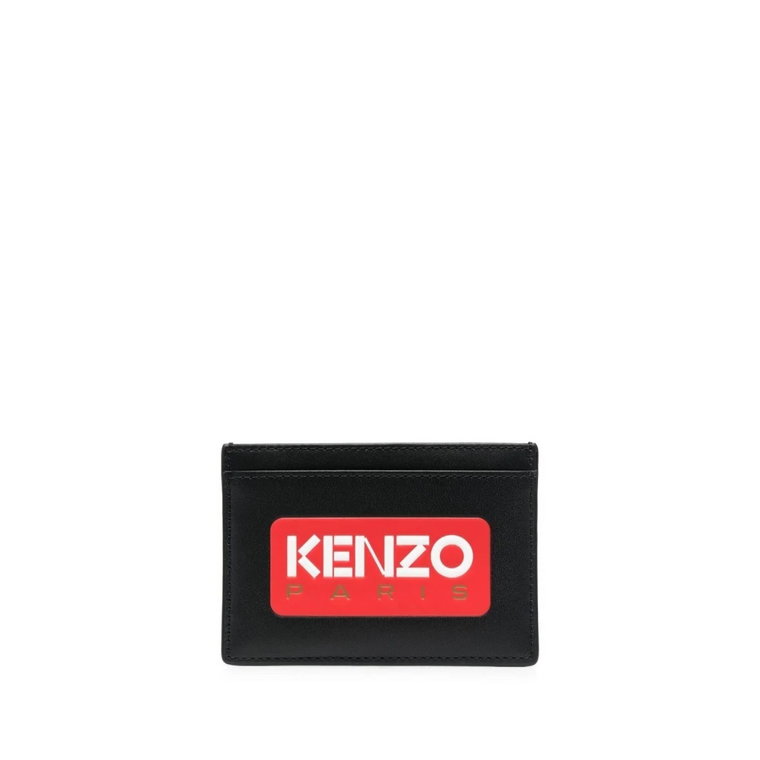 Czarny Uchwyt na Karty z Logo Kenzo