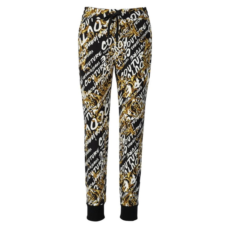 Versace Jeans Couture Logo Brush Czarny Gold Sweatpants Versace Jeans Couture