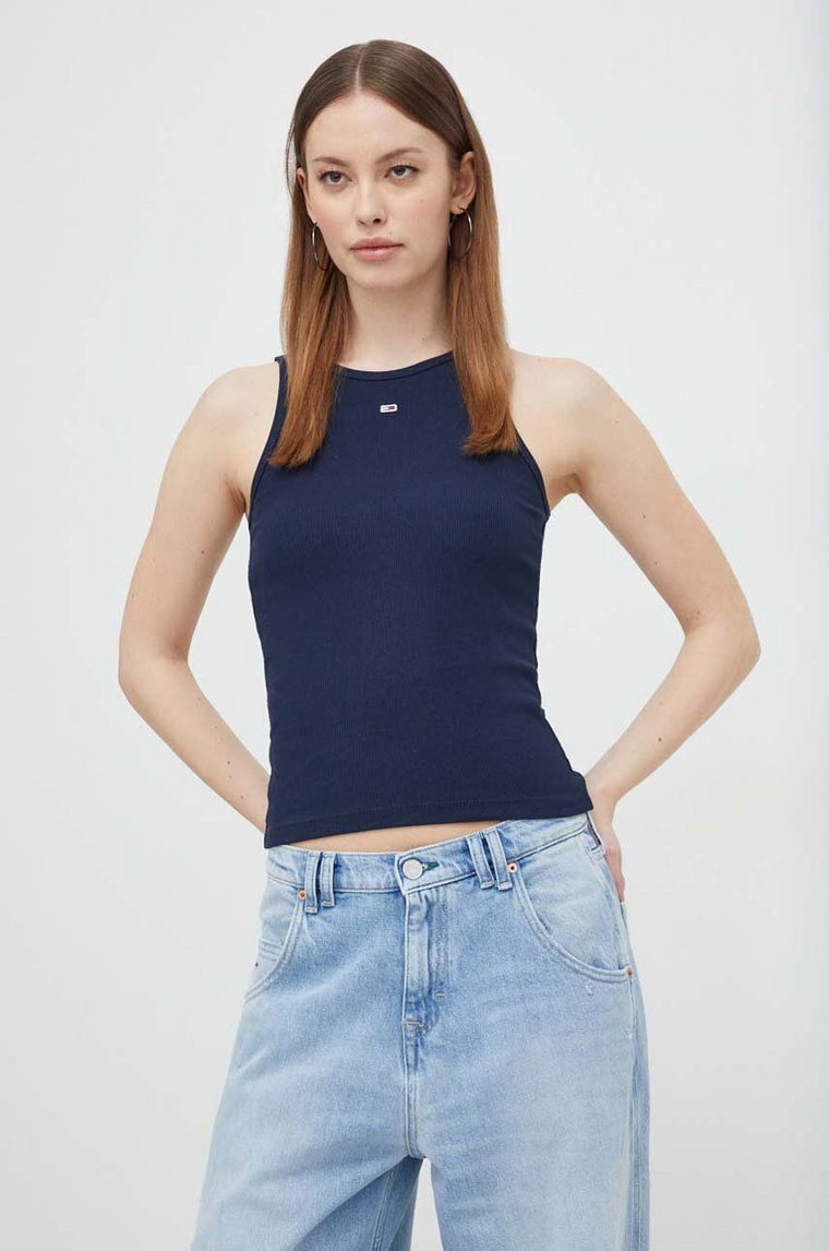 Tommy Jeans top damski kolor granatowy DW0DW17382