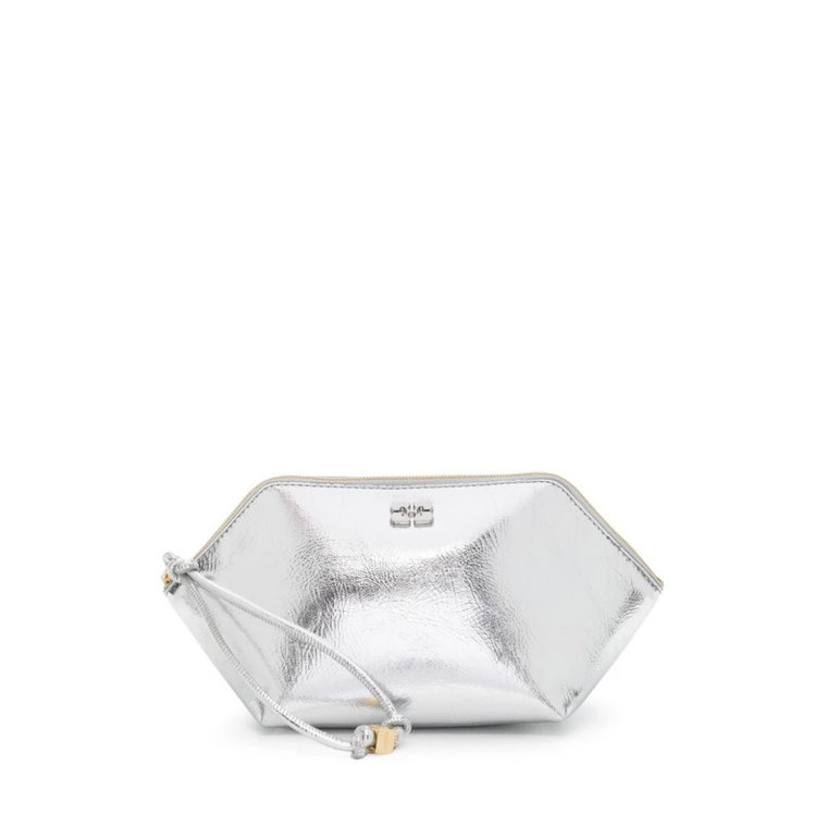 Metallic Zipped Clutch Ganni