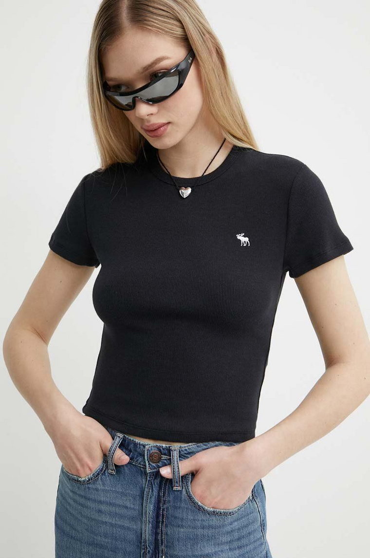 Abercrombie & Fitch t-shirt damski kolor czarny
