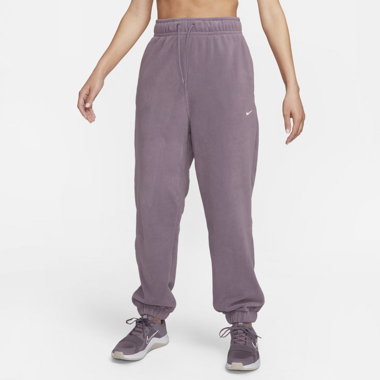 Damskie luźne spodnie z dzianiny Nike Therma-FIT - Fiolet