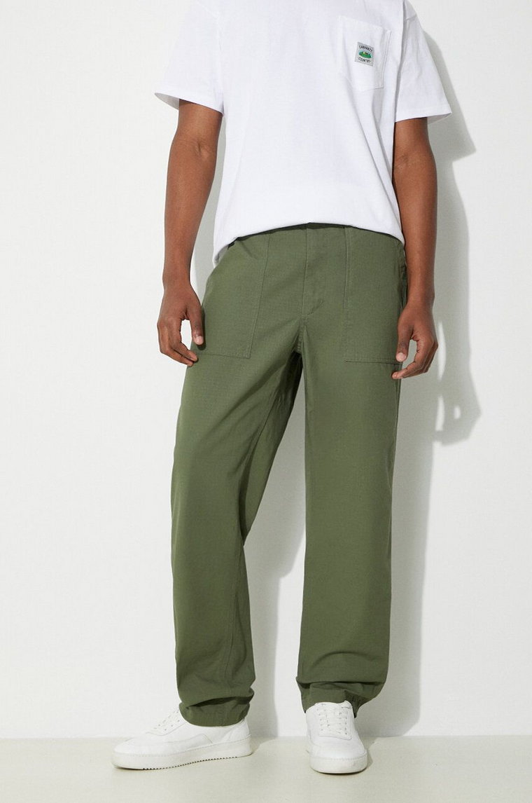 Engineered Garments spodnie bawełniane Fatigue Pant kolor zielony proste OR299.CT010