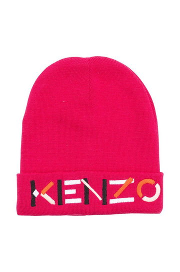 Kenzo Kids czapka dziecięca kolor różowy z domieszką wełny