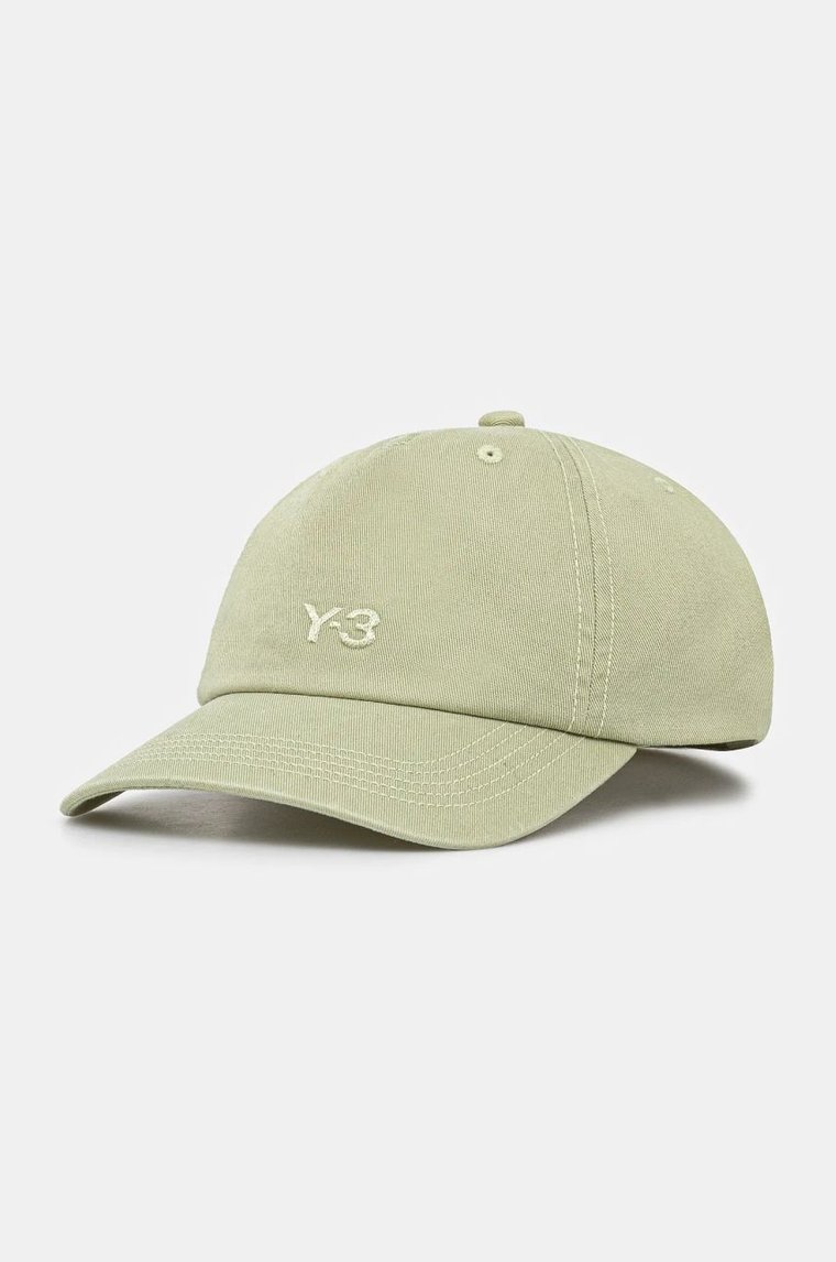 Y-3 czapka z daszkiem bawełniana Dad Cap kolor zielony gładka JW7356