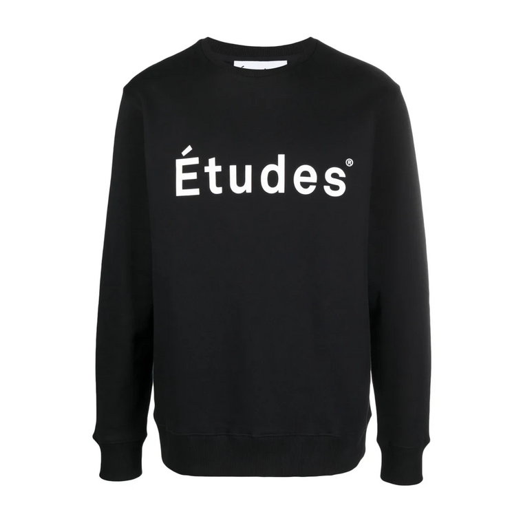 Czarny Sweter z Nadrukiem Logo Études