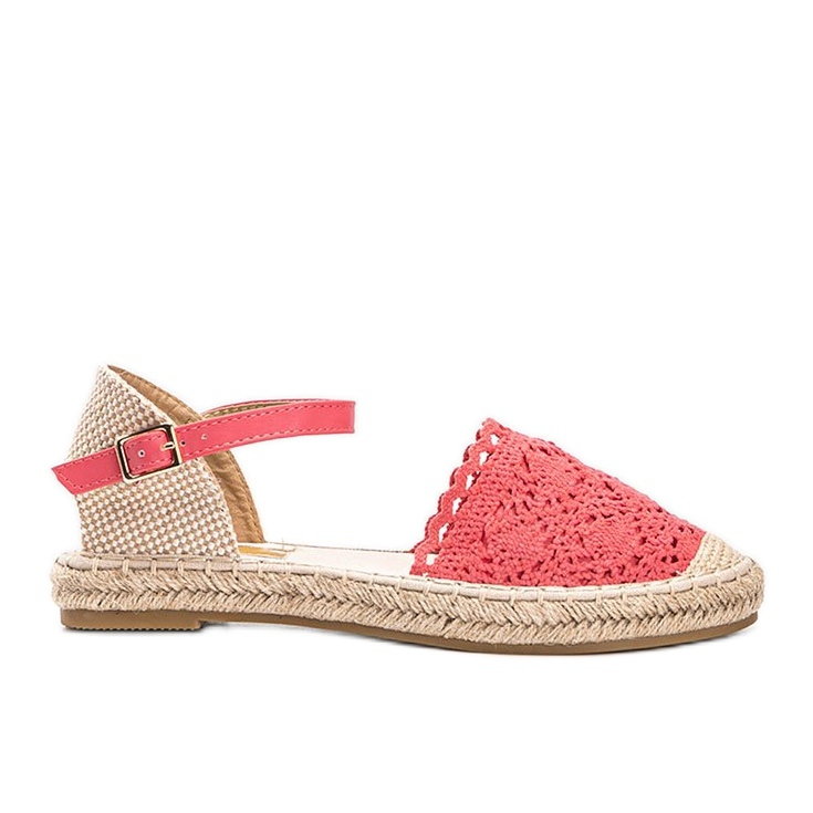 Czerwone espadryle z koronką Baby