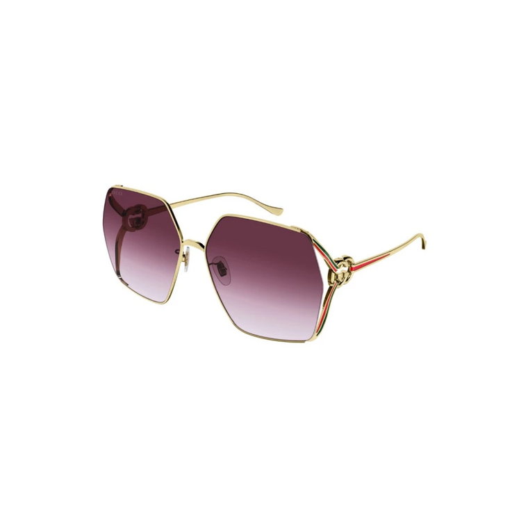 Złote Okulary przeciwsłoneczne z Akcesoriami Gucci