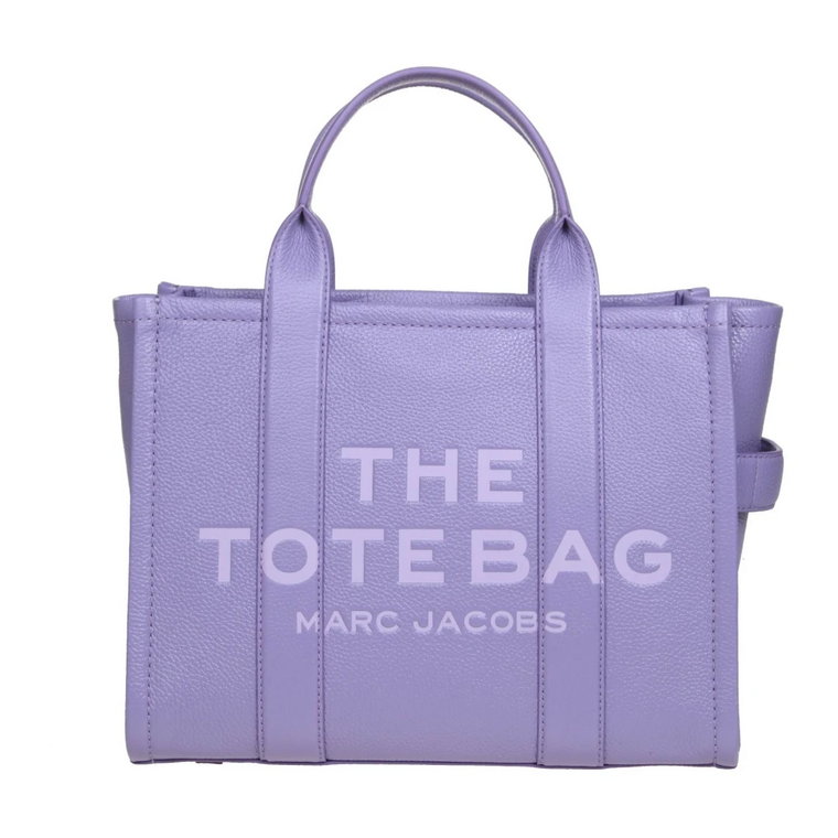 Fioletowa Skórzana Torebka z Logo Marc Jacobs