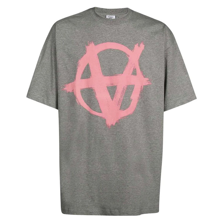 Nowoczesny Męski T-Shirt w Greymelange i Baby Pink Vetements