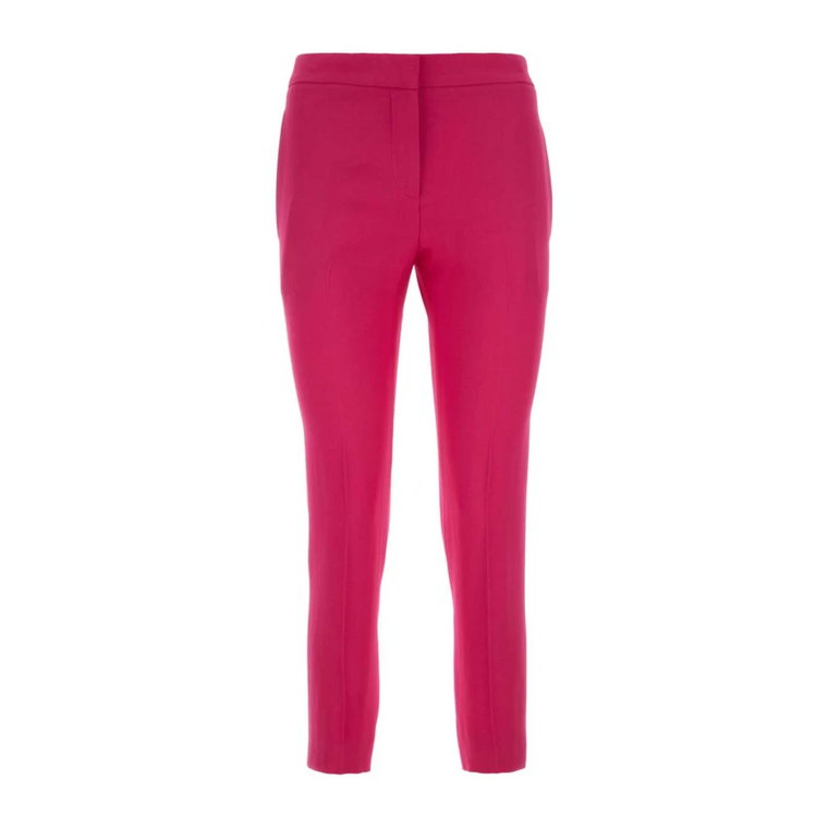 Fuchsia Crepe Spodnie Alexander McQueen