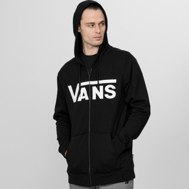 Męska bluza dresowa rozpinana z kapturem VANS CLASSIC ZIP - czarna