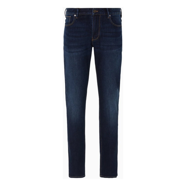 Klasyczne Slim Fit Jeansy z Denimu Emporio Armani