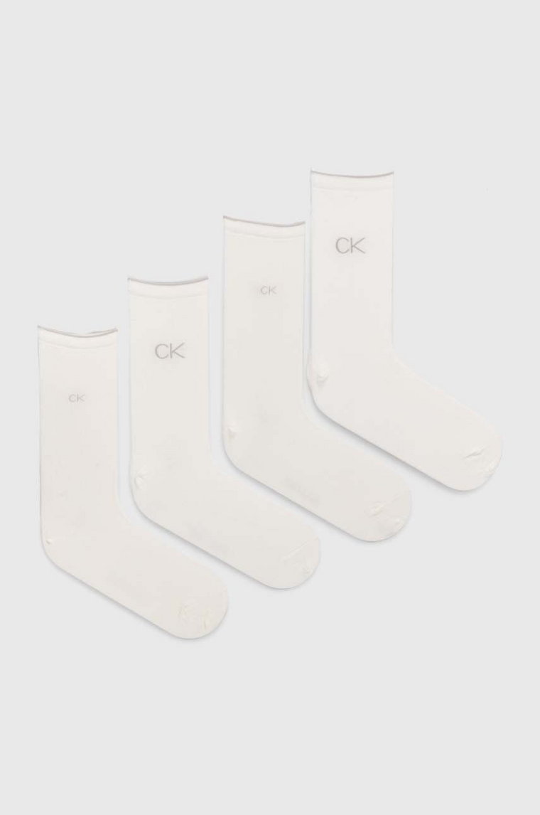 Calvin Klein skarpetki 4-pack damskie kolor biały 701229671