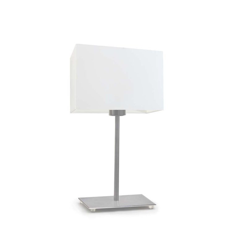 Lampka nocna LYSNE Amalfi, 60 W, E27, biała/stalowa, 40x20 cm