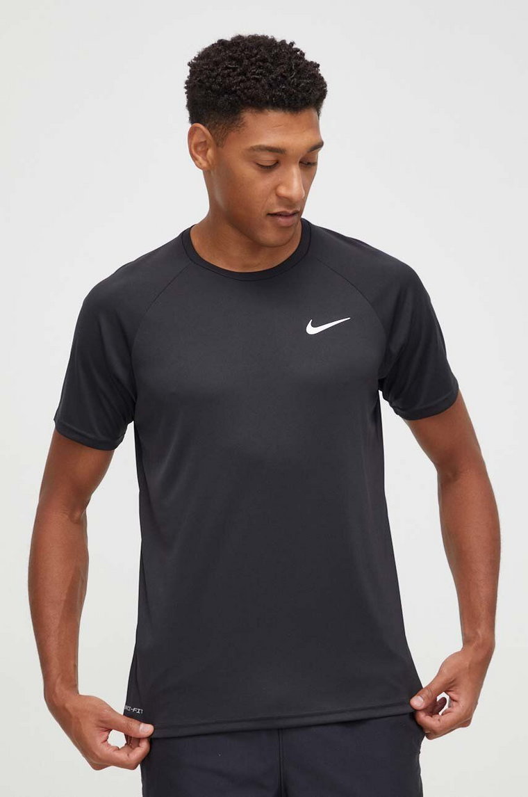 Nike t-shirt treningowy kolor czarny gładki