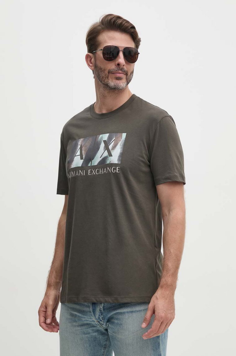 Armani Exchange t-shirt bawełniany męski kolor czarny z nadrukiem 6DZTHF ZJH4Z