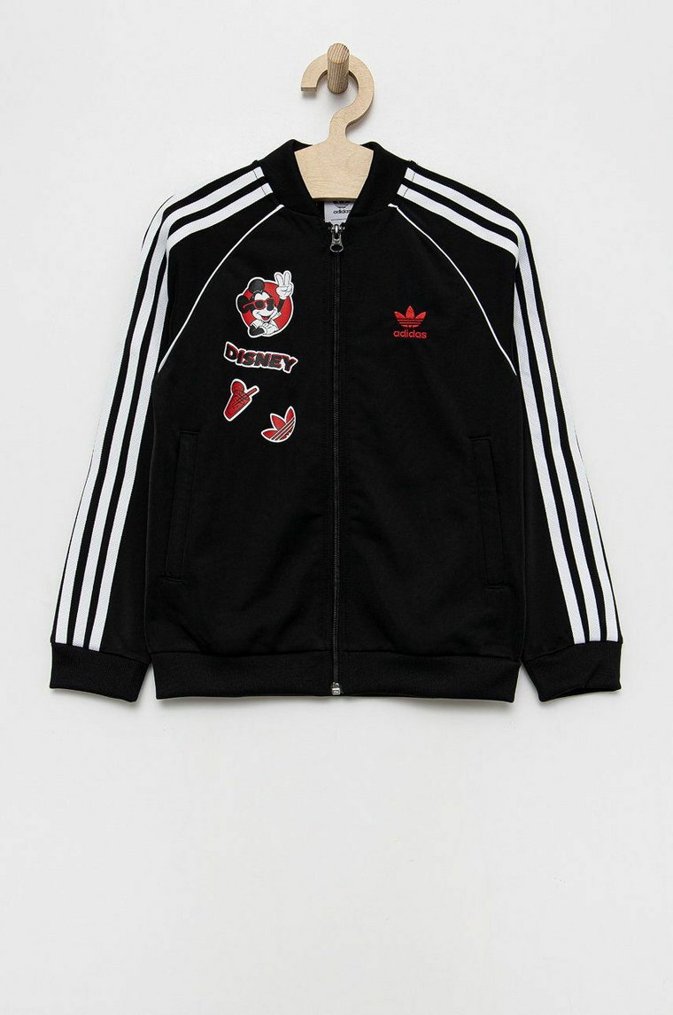 adidas Originals bluza dziecięca HF7577 kolor czarny z nadrukiem