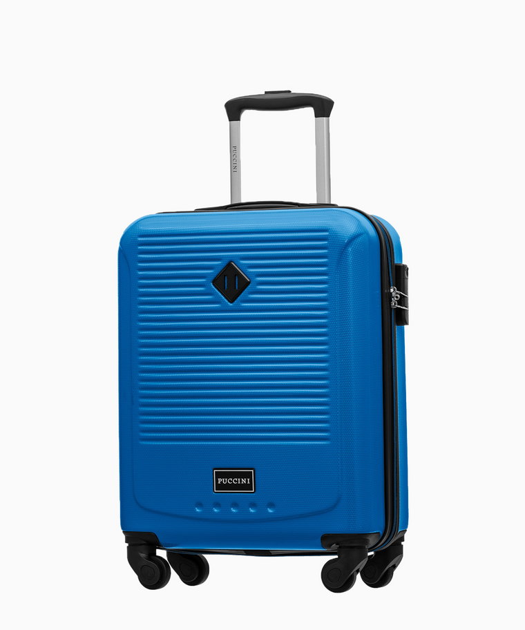 PUCCINI Kabinowa niebieska walizka z zamkiem szyfrowym